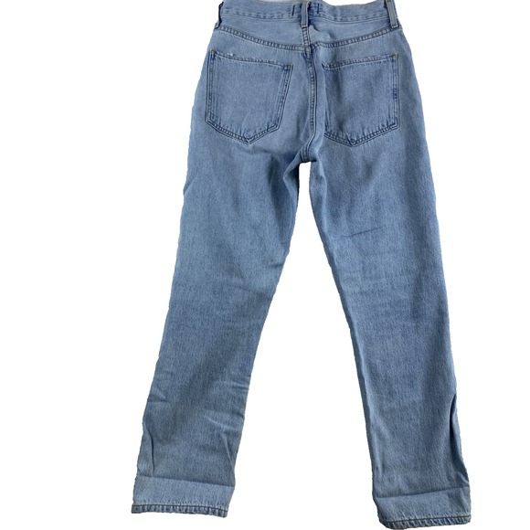 Agolde Jeans Sz 26 "Shatter" Wash Distressed Riley High Rise Straight USA Made - Picture 4 of 16